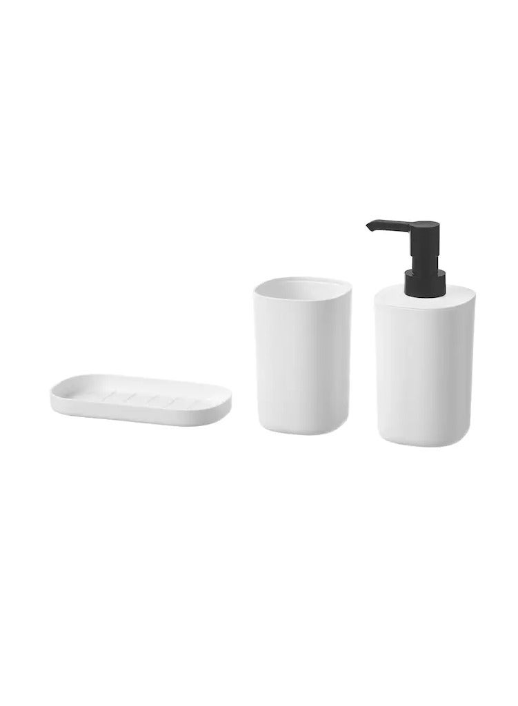 3-piece bathroom set, white - Image 1