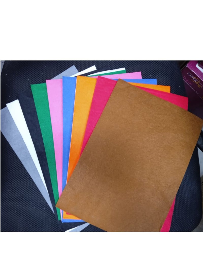 Terabyte 10Pieces Felt Fabric Sheets, Arts Crafts Assorted Colors Squares Textile Fabrics DIY Craftwork for Flowers Coasters Jewelry Stickers - Image 1