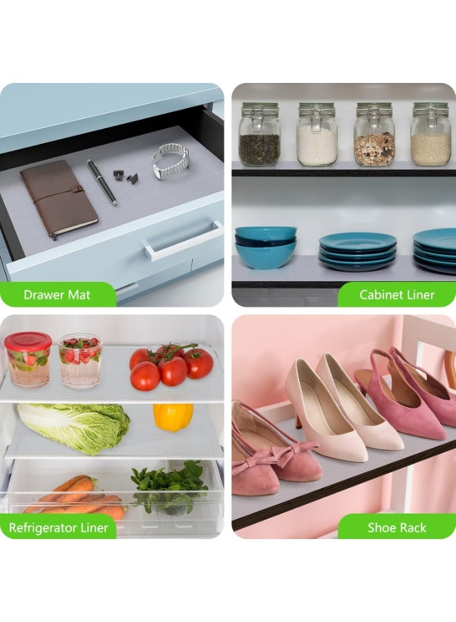 Shelf Liner Non Adhesive Drawer Liner Kitchen Shelf Liner  Non-Slip Cabinet Liner Washable Refrigerator Liners Moisture proof Drawer Mat for Storage Organization Oil-Proof Drawer Liners for Kitchen Dining Easy to Cut Transparent(30*500cm) - Image 2
