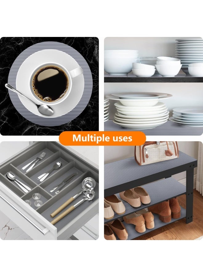 Shelf Liner Non Adhesive Drawer Liner Kitchen Shelf Liner  Non-Slip Cabinet Liner Washable Refrigerator Liners Moisture proof Drawer Mat for Storage Organization Oil-Proof Drawer Liners for Kitchen Dining Easy to Cut Transparent(30*500cm) - Image 3