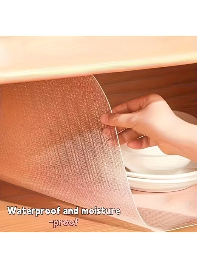 Shelf Liner Non Adhesive Drawer Liner Kitchen Shelf Liner  Non-Slip Cabinet Liner Washable Refrigerator Liners Moisture proof Drawer Mat for Storage Organization Oil-Proof Drawer Liners for Kitchen Dining Easy to Cut Transparent(30*500cm) - Image 5