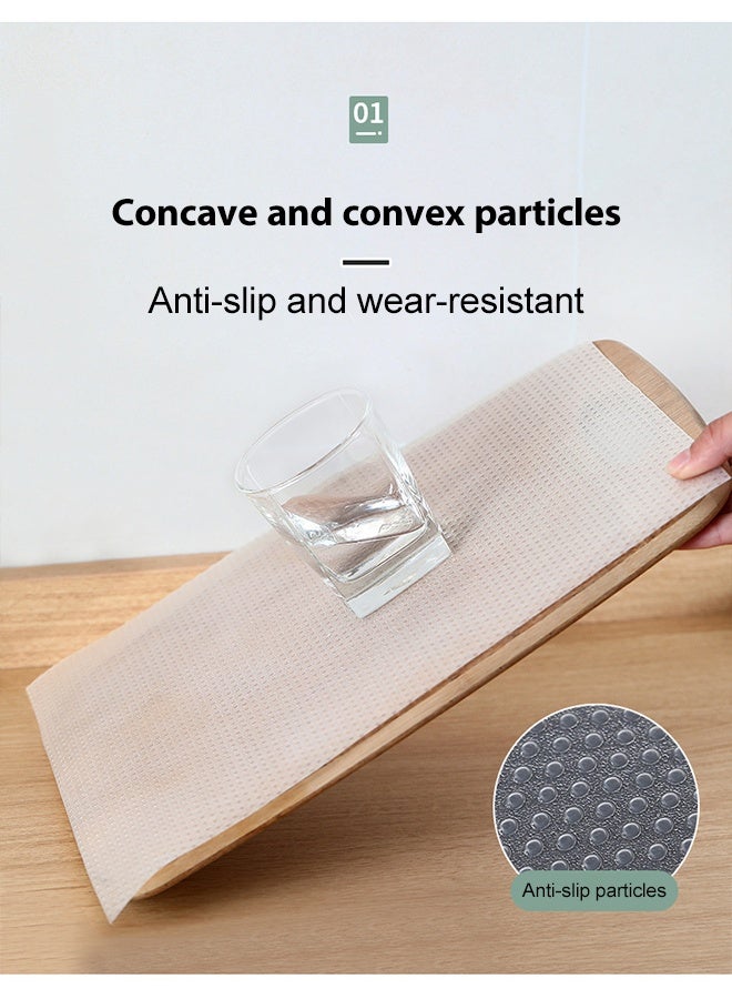 Shelf Liner Non Adhesive Drawer Liner Kitchen Shelf Liner  Non-Slip Cabinet Liner Washable Refrigerator Liners Moisture proof Drawer Mat for Storage Organization Oil-Proof Drawer Liners for Kitchen Dining Easy to Cut Transparent(30*500cm) - Image 4