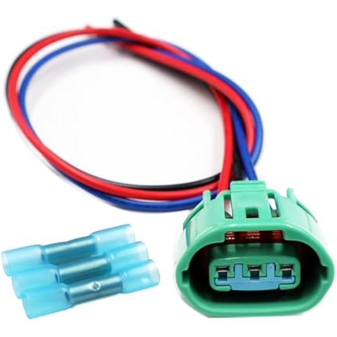 IBVIBV Alternator Generator Regulator Wiring Connector Plug Pigtail Harness Repair Kit Compatible with Subaru Impreza Forester WRX STI Legacy Outback 1999-Up 3 Pin Oval Green - Image 4