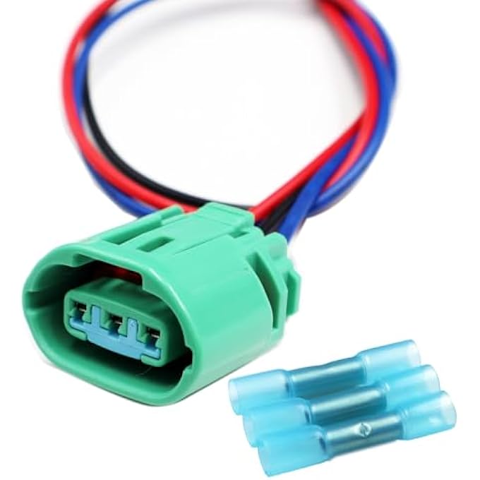 IBVIBV Alternator Generator Regulator Wiring Connector Plug Pigtail Harness Repair Kit Compatible with Subaru Impreza Forester WRX STI Legacy Outback 1999-Up 3 Pin Oval Green - Image 1