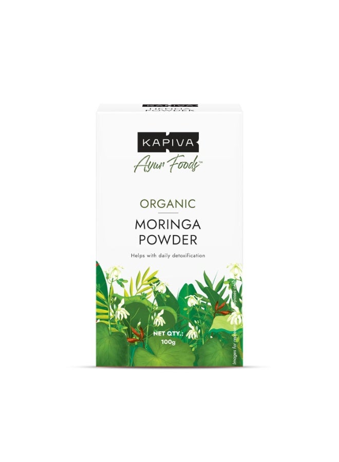 Kapiva Certified Organic Moringa Powder 100g – Pure Moringa Leaf Powder | Rich in Nutrients | Natural Energy Booster & Immunity Support - Image 1