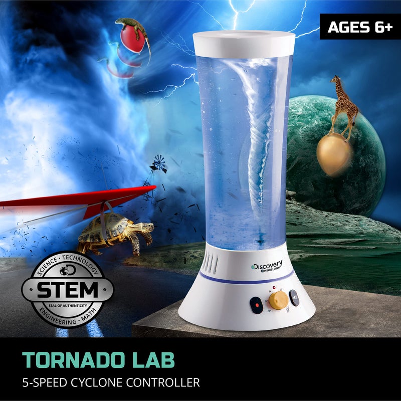 Discovery Kids Discovery #MINDBLOWN Tornado Lab, 5-Speed Cyclone Controller, Educational Learning Activity Kit, Fun and Exciting Toy, STEM Experiment Set for Boys, Girls, Kids Ages 6+ - Image 2