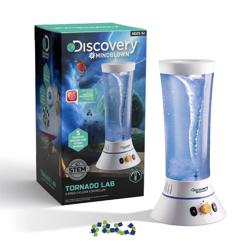 Discovery Kids Discovery #MINDBLOWN Tornado Lab, 5-Speed Cyclone Controller, Educational Learning Activity Kit, Fun and Exciting Toy, STEM Experiment Set for Boys, Girls, Kids Ages 6+ - Image 1