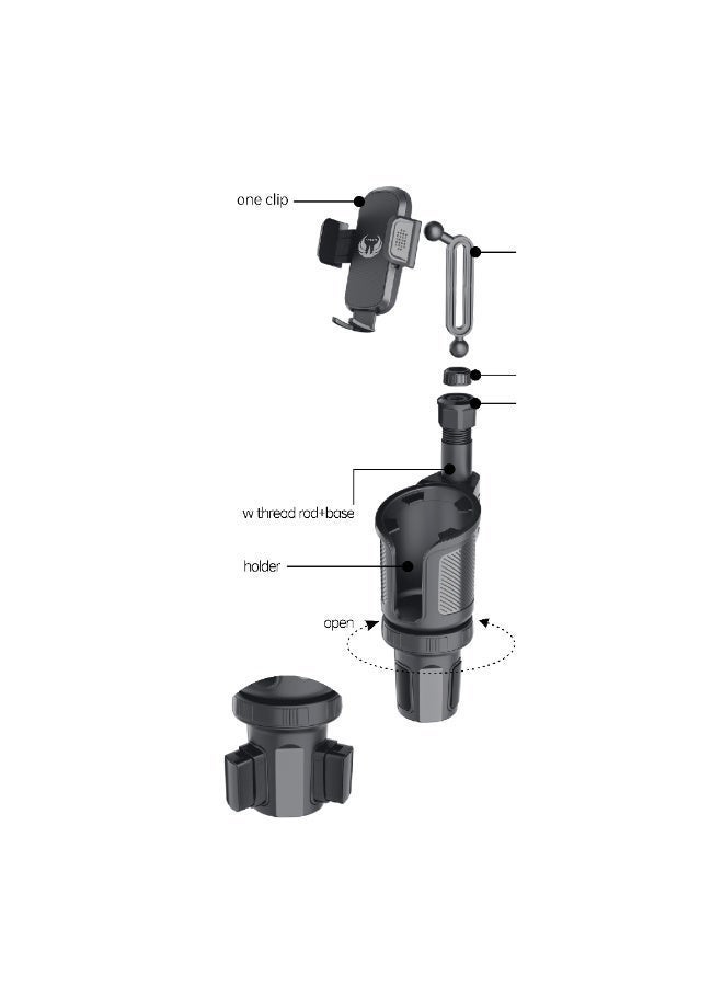 YOUFO Y4870 Car Phone Holder – 2-in-1 Design (A Whole New 2-IN-1), Cup Holder Mount, 360° Rotation and Hands-Free Convenience. - Image 5
