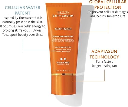 Institut Esthederm Adaptasun Sun Cream Moderate Sun Protection Face Moisturiser 50ml - Image 2