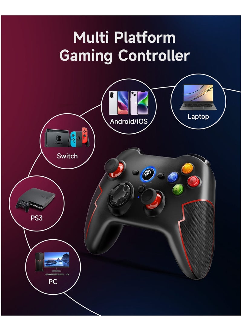 EasySMX - EasySMX Wireless PC Game Controller with High Accuracy Hall Triggers, Long Life Buttons, Comfort Design - Bluetooth Controller Joystick Compatible with PS3/Android/iPhone/iPad/Switch/Stesm Deck/Tesla - Image 1