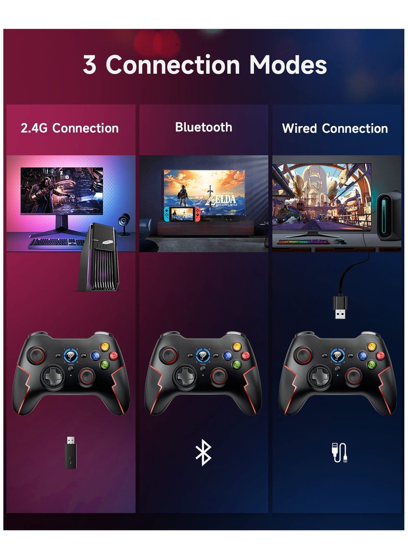 EasySMX - EasySMX Wireless PC Game Controller with High Accuracy Hall Triggers, Long Life Buttons, Comfort Design - Bluetooth Controller Joystick Compatible with PS3/Android/iPhone/iPad/Switch/Stesm Deck/Tesla - Image 1