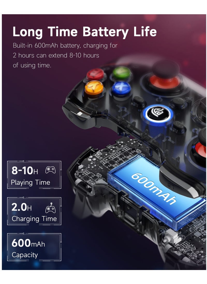 EasySMX - EasySMX Wireless PC Game Controller with High Accuracy Hall Triggers, Long Life Buttons, Comfort Design - Bluetooth Controller Joystick Compatible with PS3/Android/iPhone/iPad/Switch/Stesm Deck/Tesla - Image 1