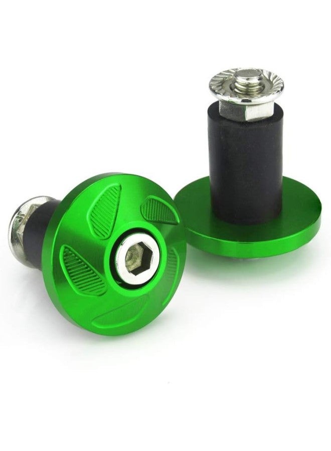 klarako Motorcycle 7/8" Handlebar Grips Handle Bar End Slider Cap Plug Universal (Green)  - Image 2