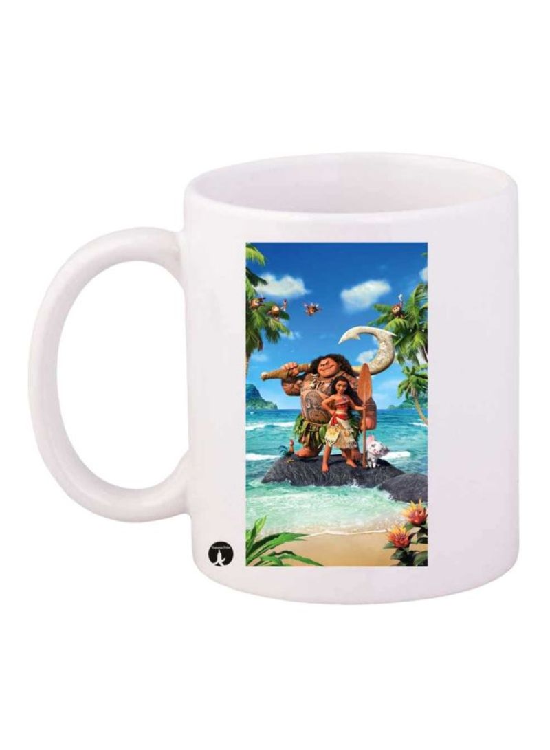 Moana Printed Mug White/Blue/Beige Standard Size