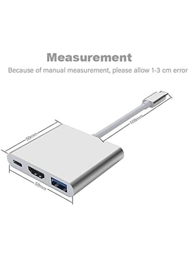 Type-C to HDMI Multiport Adapter (Silver) – 3-in-1 USB-C Output Converter with 4K HDMI, USB 3.0 & PD Fast Charging – Compatible with MacBook, Chromebook & Nintendo Switch - Image 5