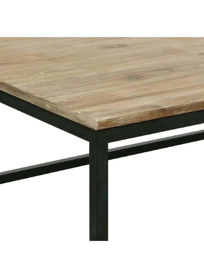 لوفت طاولة قهوة EDENA، مستطيلة، الطول 115 × العرض 65 × الارتفاع 32.5 سم، خشب طبيعي، إطار معدني أسود - 102411 - Image 3