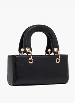 Flora Bella By Shoexpress Textured Crossbody Bag with Detachable Strap and Charm Detail  - Image 3
