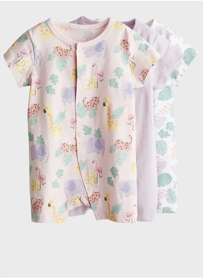 H&M Kids 3 Pack Printed Bodysuit Pyjama
