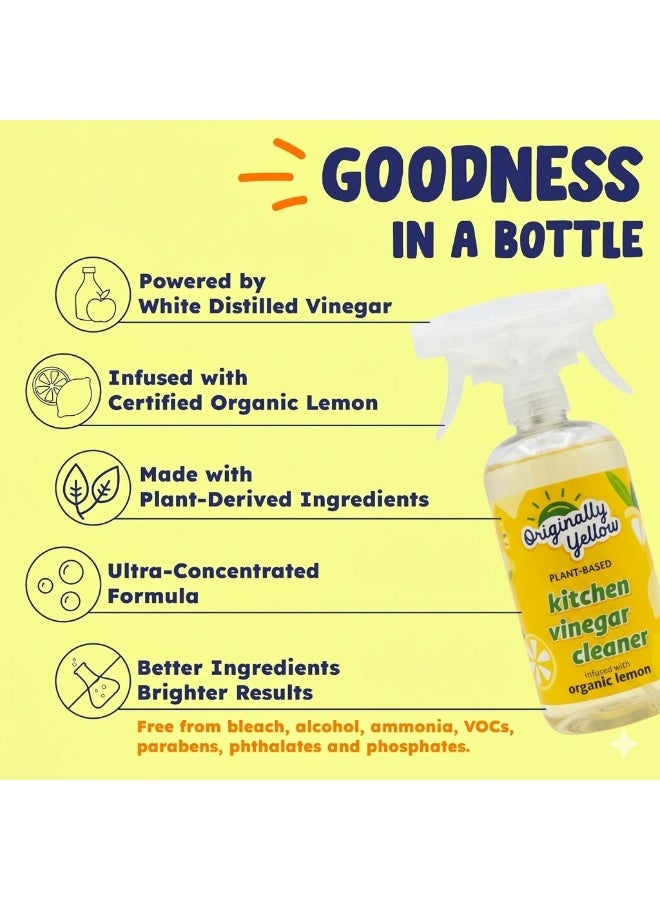 Originally Yellow Plant Based Kitchen Vinegar Cleaner Infused With Organic Lemon 470 ML - Image 3