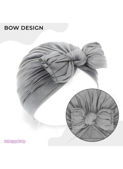 BEMBIKA Beanie Bow Headband For Baby Girl Hair Accessories For Girls Baby Headband- (Grey)  - Image 3