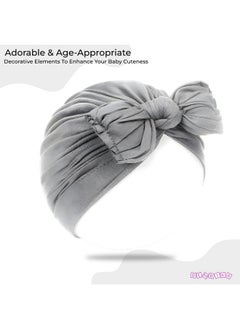 BEMBIKA Beanie Bow Headband For Baby Girl Hair Accessories For Girls Baby Headband- (Grey)  - Image 5