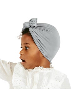 BEMBIKA Beanie Bow Headband For Baby Girl Hair Accessories For Girls Baby Headband- (Grey)  - Image 1