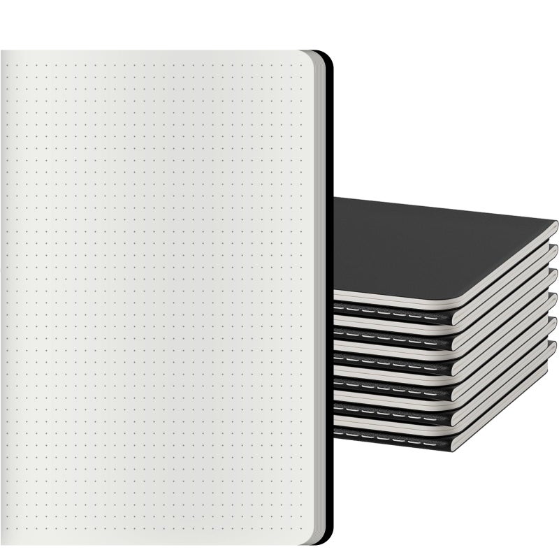 XYark Dot Grid Notebook A5-60 Pages Thick Paper No Bleed, Black Cover Bullet Journal & Sketchbook, Lay Flat Binding for Smooth Writing | Dotted Notebook for Notes, Planning, Drawing, 12 Pack - Image 1