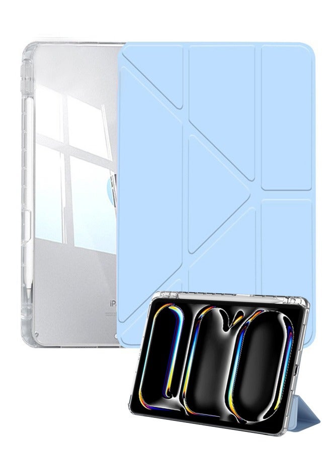for Honor Pad 9 12.1 Inch Case Cover, Triple Fold Y-shaped Design, Multi Angle, Leather Tablet Cover With Pen Slot, Automatic Wake-up/sleep,Blue  - Image 1