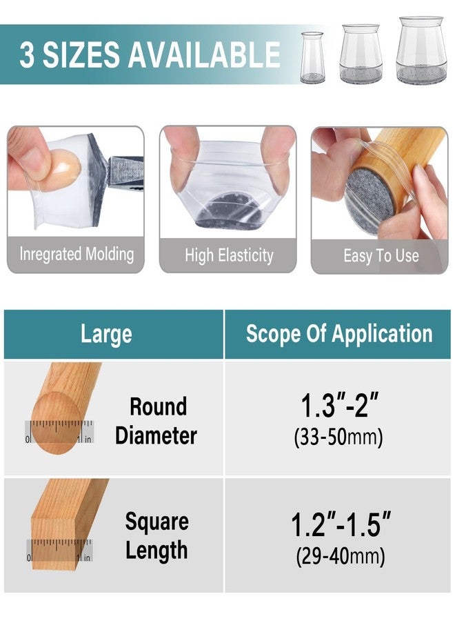 Vysane Chair Leg Floor Protectors Chair Leg Protectors for Hardwood Floors Silicone Pads Covers to Protect Floors (4, Big (1.3"-2")) - Image 4