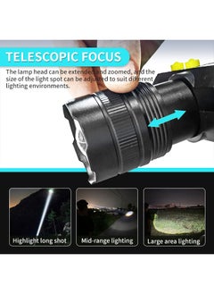Generic 90° Rotating Lightweight Head Light, Rechargeable Headlamp with Real-Time Power Monitoring, 3 Lighting Modes, Suitable for Outdoor Adventures, Hiking, Night Running, Emergency Backup  - Image 4