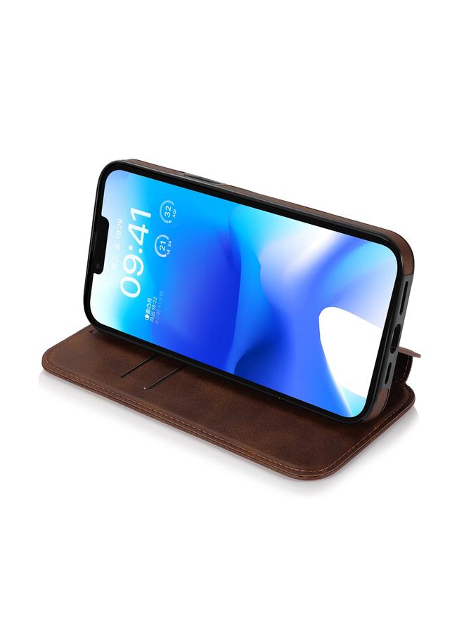 S-TOP Case For iPhone 14 Plus Strong Magnetic Closure PU + TPU Leather Phone Case - Image 5