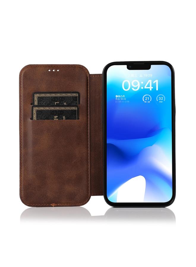 S-TOP Case For iPhone 14 Plus Strong Magnetic Closure PU + TPU Leather Phone Case - Image 4