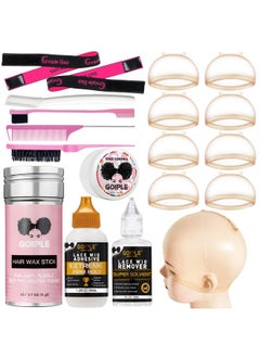 Goiple Wig Glue Lace Glue For Lace Front Wigs Wig Glue For Hair Wigs Strong Hold Transparent Lace Adhesive Hd Wig Cap For Hair Replacement Wig Glue For Lace Front Wigs No Residue No Flake Tool Set  - Image 1