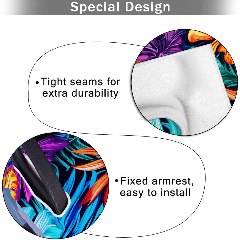 AQQA Golf Cart Seat Covers, Purple Tropical Leaves Golf Cart Seat Towel Blanket, Golf Accessories, Golf Cart Seat Towel Blanket Fits All 2-Seat Golf Carts, 55"x 32" - Image 4