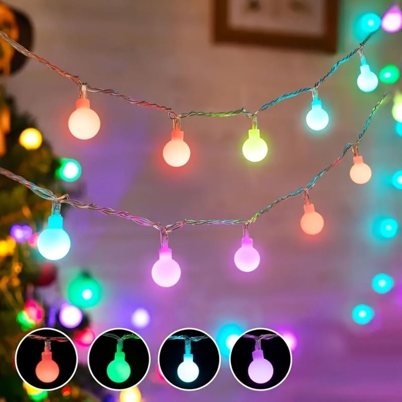 Ncon LED Frosted Ball String Lights 10 LEDs Multicolor For Bedroom Wedding Decor - Image 4