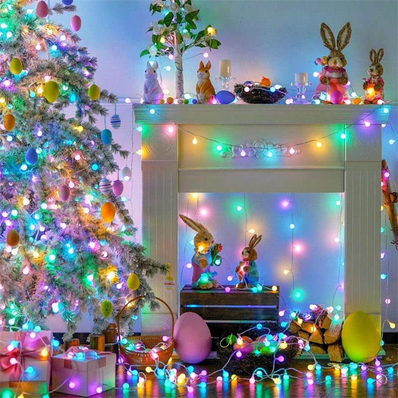 Ncon LED Frosted Ball String Lights 10 LEDs Multicolor For Bedroom Wedding Decor - Image 5