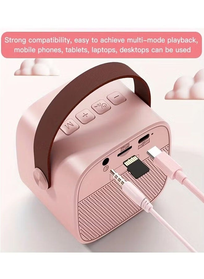 Portable Bluetooth Karaoke Machine with 2 Wireless Microphones, Music Player and Mini Speaker for Kids, Toys and Gifts, Pink  - Image 5