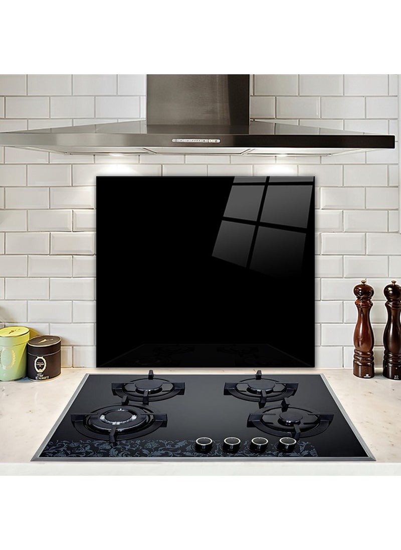 DECORITA Solid Color - Black | Glass Stove Back Protector | 52cmx60cm  - Image 1