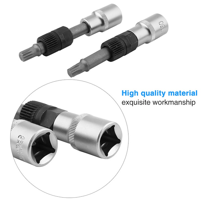 Alternator Free Wheel Pulley Removal Tool Set - Hardened Tempered Carbon Steel for Durability, Blow Molded Storage Case for Fiat, Seat Auto Maintenance - Image 3