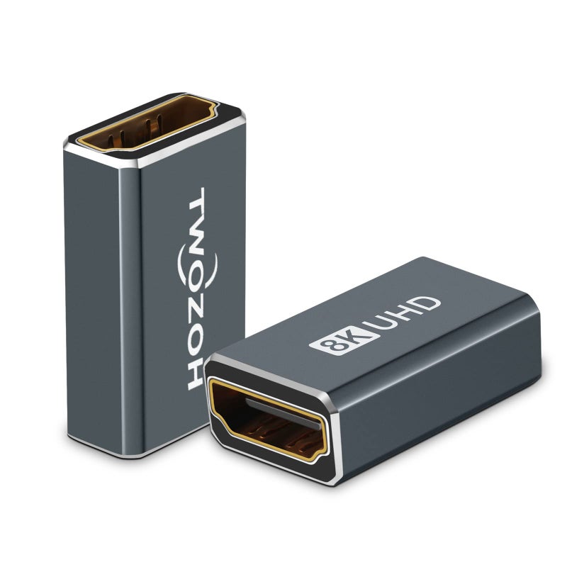 Twozoh موصل HDMI 8K من توزوه (عبوة من 2)، محول HDMI 2.1 أنثوي إلى أنثوي، موصل HDMI أنثوي بسرعة 48Gbps، تمديد HDMI 8K@60Hz، 4K@120Hz 1080p - Image 2
