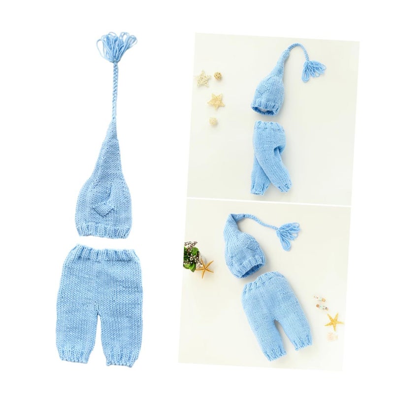 Baby Photo Props Set Knitted Outfits For Newborn Photography Costumes Beige - Image 5