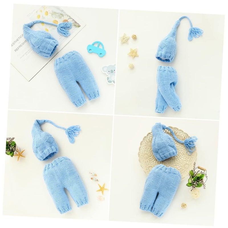 Baby Photo Props Set Knitted Outfits For Newborn Photography Costumes Beige - Image 4