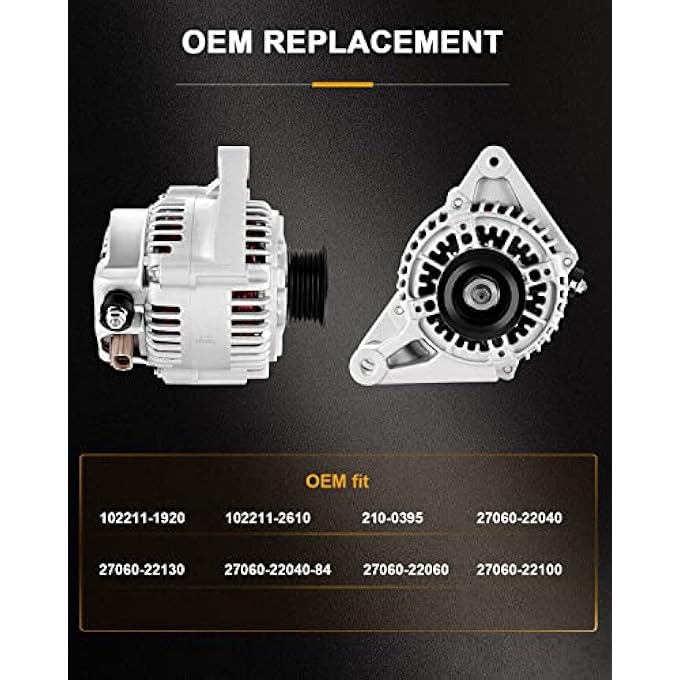 ROADFAR New Alternator Replacement for Toyota Corolla 2003-08 13878 - Image 3