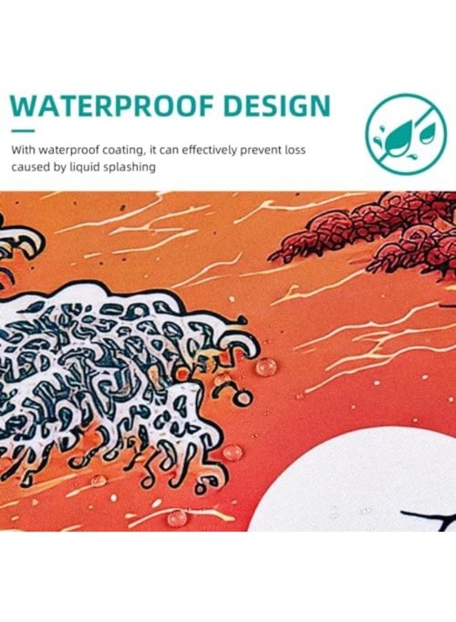 كاست ويف ماوس باد الألعاب الكبير بتصميم الأمواج اليابانية، مقاس 31.5×11.8 بوصة، حواف مخيطة، سطح مقاوم للماء، قاعدة مطاطية مانعة للانزلاق، مناسب للكيبورد والماوس - Image 5