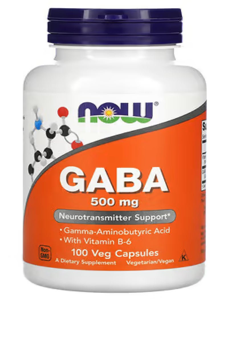now GABA with Vitamin B-6, 500 mg, 100 Veg Capsules