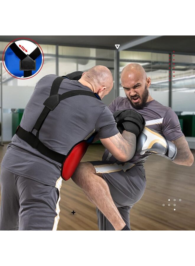 Boxing Body Protector Reversible, Kickboxing Muay Thai Chest Guard, Sparring Training Heavy Punching, Adjustable Shield, Martial Arts Upper Belly Protection Pad, Taekwondo Vest (Color - Image 5