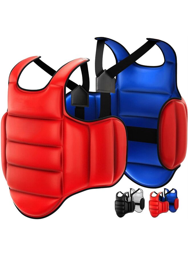 Boxing Body Protector Reversible, Kickboxing Muay Thai Chest Guard, Sparring Training Heavy Punching, Adjustable Shield, Martial Arts Upper Belly Protection Pad, Taekwondo Vest (Color - Image 4