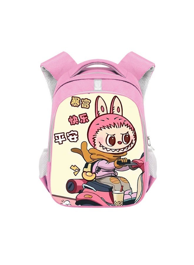Labubu Backpack Student Large Capacity High-end Backpack Children's Wear-resistant Polyester Backpack 36*26*13CM - Image 1