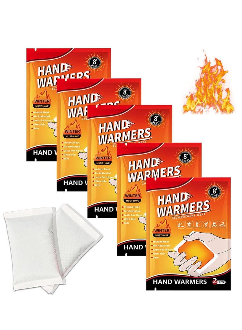 Hand Warmer Value Pack (10 PCS), Disposable Hand Warmers, 10 Hours Heating, Super Long Lasting - All Natural - Air Activated, for Body, Hands & Toes - Image 1
