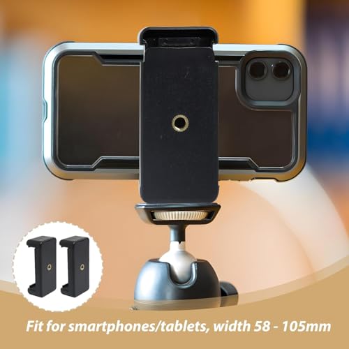 CERLINK Universal Monopod Holder Clip - Black (Pack of 2) - Compatible with Smartphones (2.2-3.6 inches) - Tripod & Monopod Mount - 360° Rotation - Secure Grip - ABS Plastic & Metal Springs - Image 4